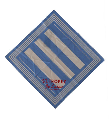 Blue White Striped St. Tropez Handkerchief Scarf